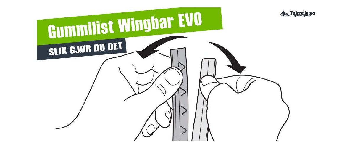montere gummilist Thule Wingbar Evo takstativ