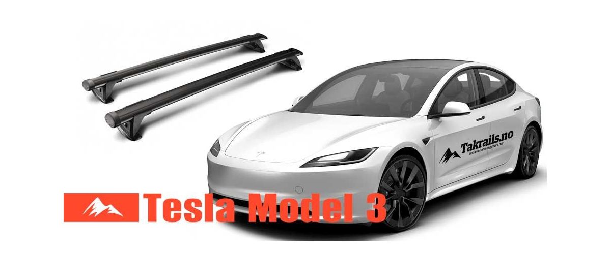 Pakkeløsninger med takstativ til Tesla model 3