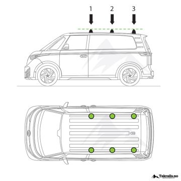 ID.Buzz EVO Wingbar Sort Alle 3 festene