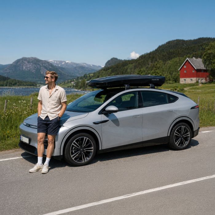 Xpeng G6 pakketilbud fra Takrails.no - Packline NX Summit XLT takboks og takstativ