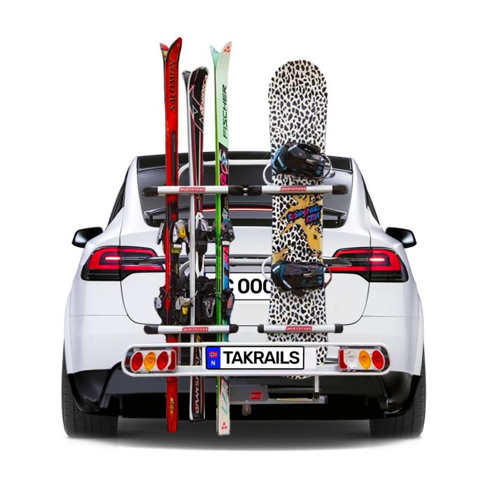Fabbri Skistativ for tilhengerfeste til Tesla Model X- 6 par ski